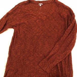 Red pullover v neck sweater